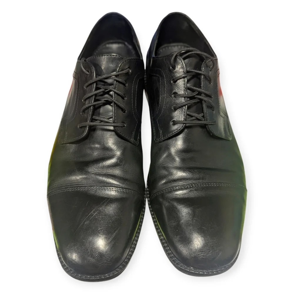 Cole Haan City Black Cap Toe Lace-Up Dress Oxfords shoes Men's US 8.5 M Wedding